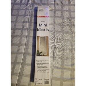 Basics Alabaster Vinyl mini Blinds, 23"(58cm)W×42"(106cm)L , New.